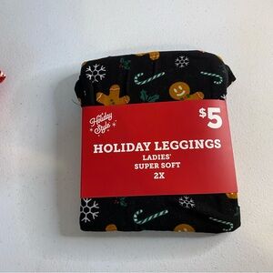 Holiday Leggings Black gingerbread men ladies 2x holiday style brand new